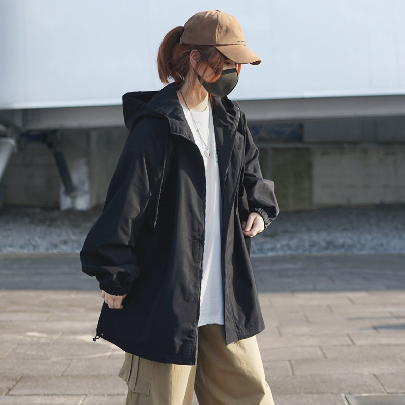 盐系日系机能风春秋薄外套女宽松bf中性工装夹克街头帅气酷潮炸街