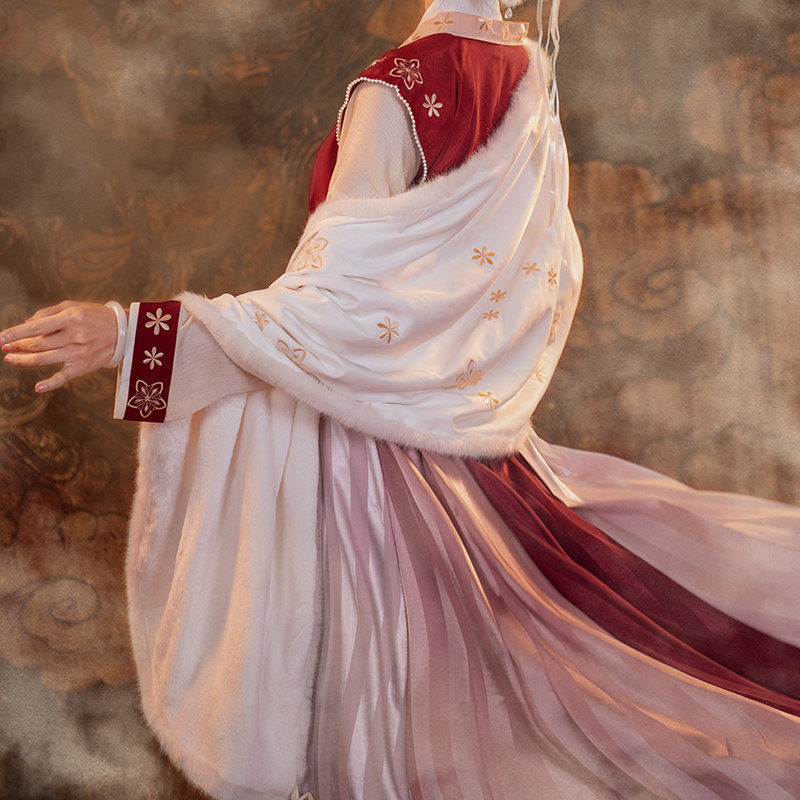 花信如梦梦霓裳原创汉服女半臂襦裙外搭配饰冬季汉服