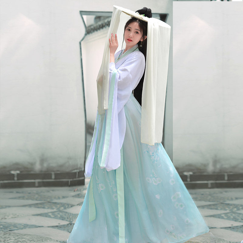 如梦霓裳魏晋风汉服女装相思引日常齐腰广袖交领襦裙大袖衫仙夏季