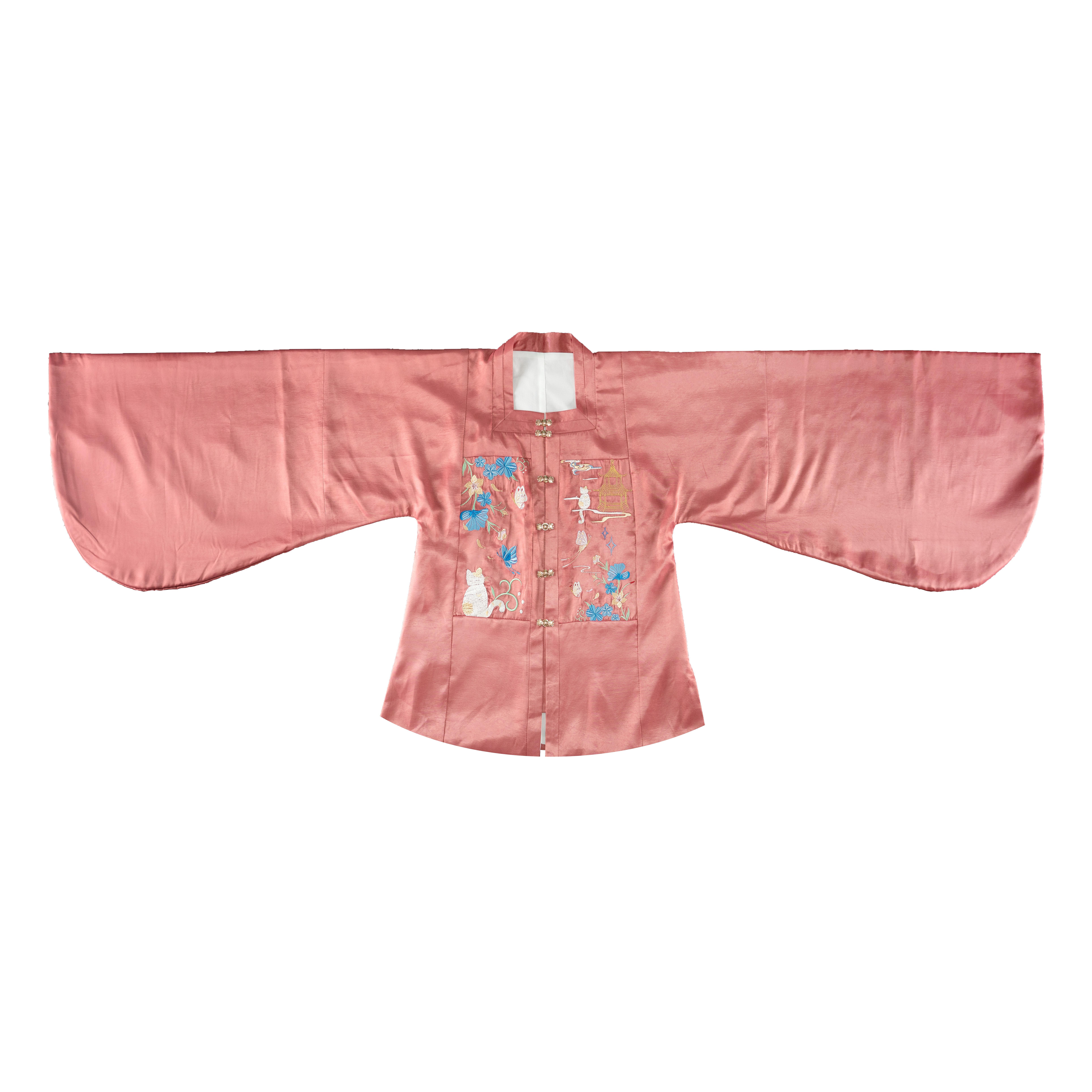 壹阁原创喵语明制少女绣花方领补服妆花马一片汉服