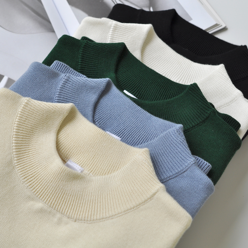 衣缕 秋冬款新品女装 纯棉半高领针织打底衫有大码长袖套头修身款