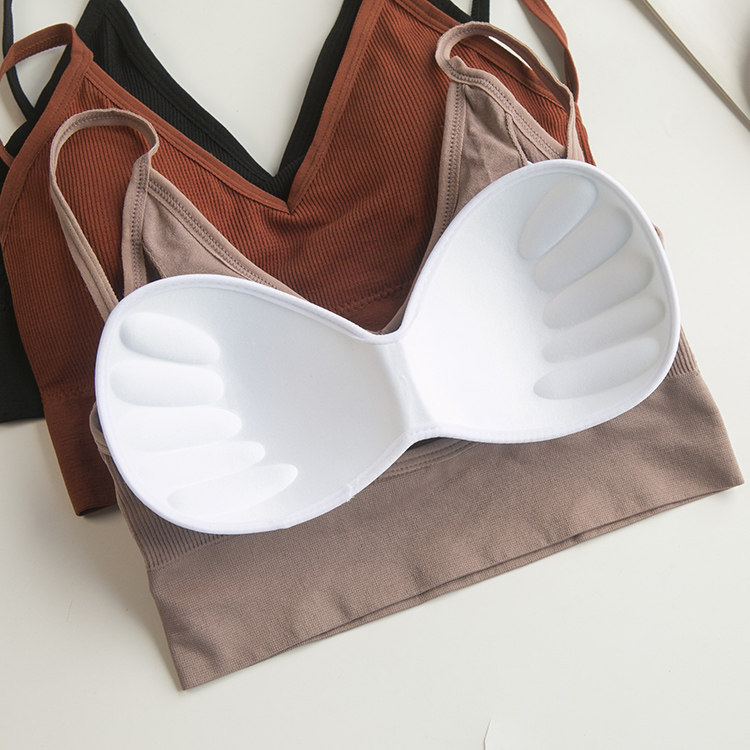 网红爆款u型美背内衣性感背心带胸垫吊带文胸少女露背打底chic风