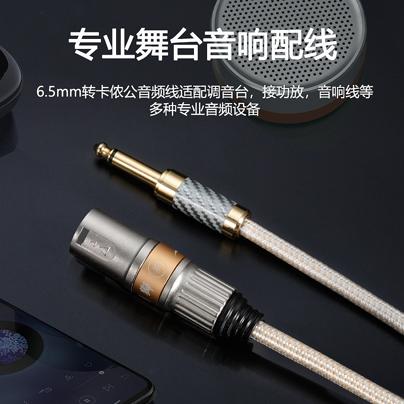 5转卡农音频6.35大二调音卡侬功放音响线材