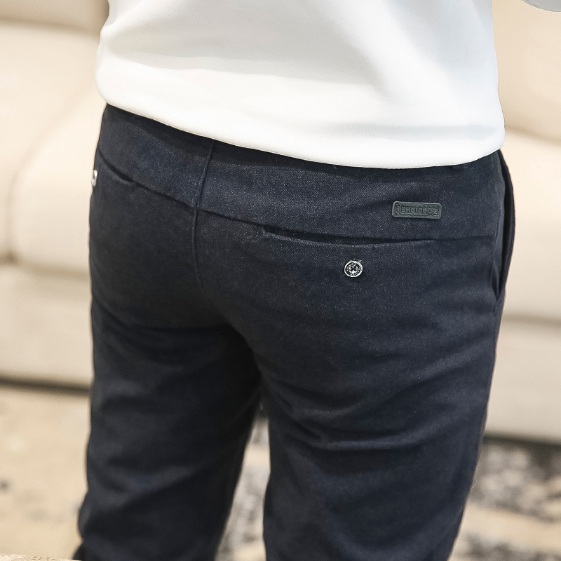 2022夏季新款休闲裤男磨毛男士休闲长裤弹力百搭修身小脚商务裤子
