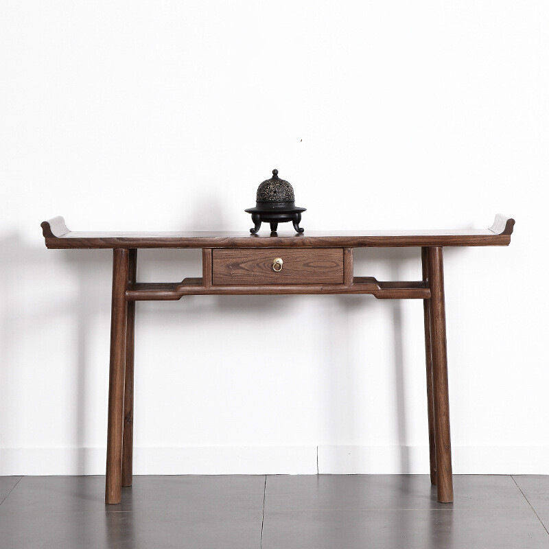 榆木禅意玄关中式新中式贡案香案桌贡桌书画实木条案