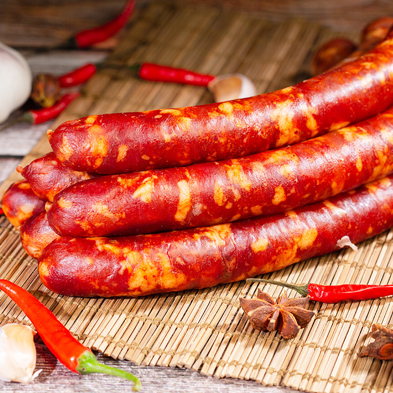 手工现做纯肉两种口味下酒酒菜熟食天信信风香肠