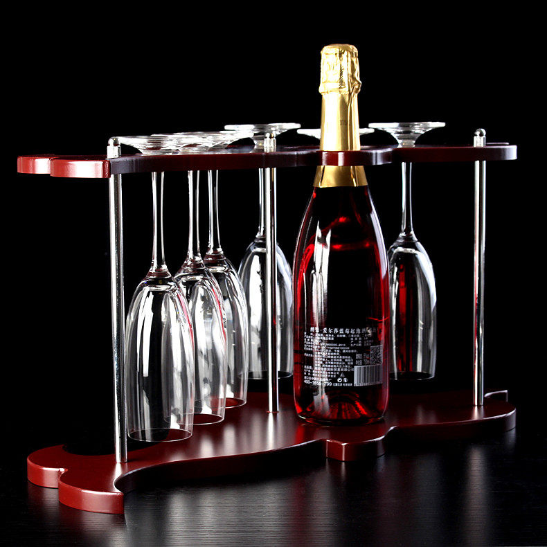 新款促销香槟杯酒架实木酒架红酒架创意酒杯架架时尚欧式家居品