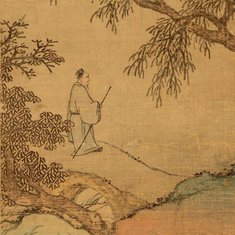 沈周青山红树仿古青绿山水国画微喷复制高清国画