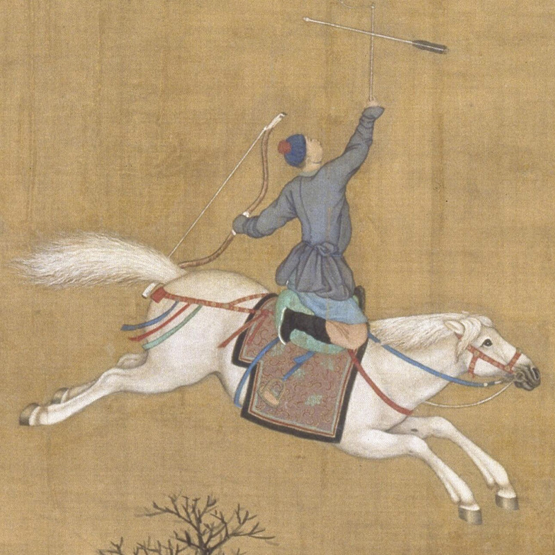 世宁马术仿古宫廷古代骑马工笔画国画微喷装饰画国画