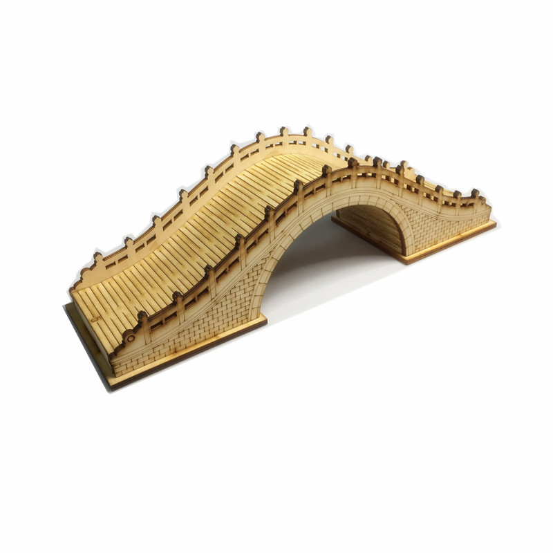 桥梁拼装模型diy立体木质亲子互动玩具3d益智小学生手工古代拱桥