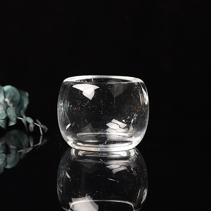 天然水晶茶杯单杯茗功夫功夫茶茶具主人杯中号杯子白茶杯