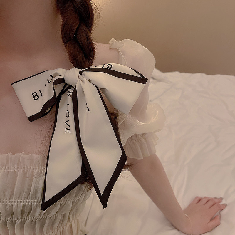 2021年新款蝴蝶结长丝巾发带