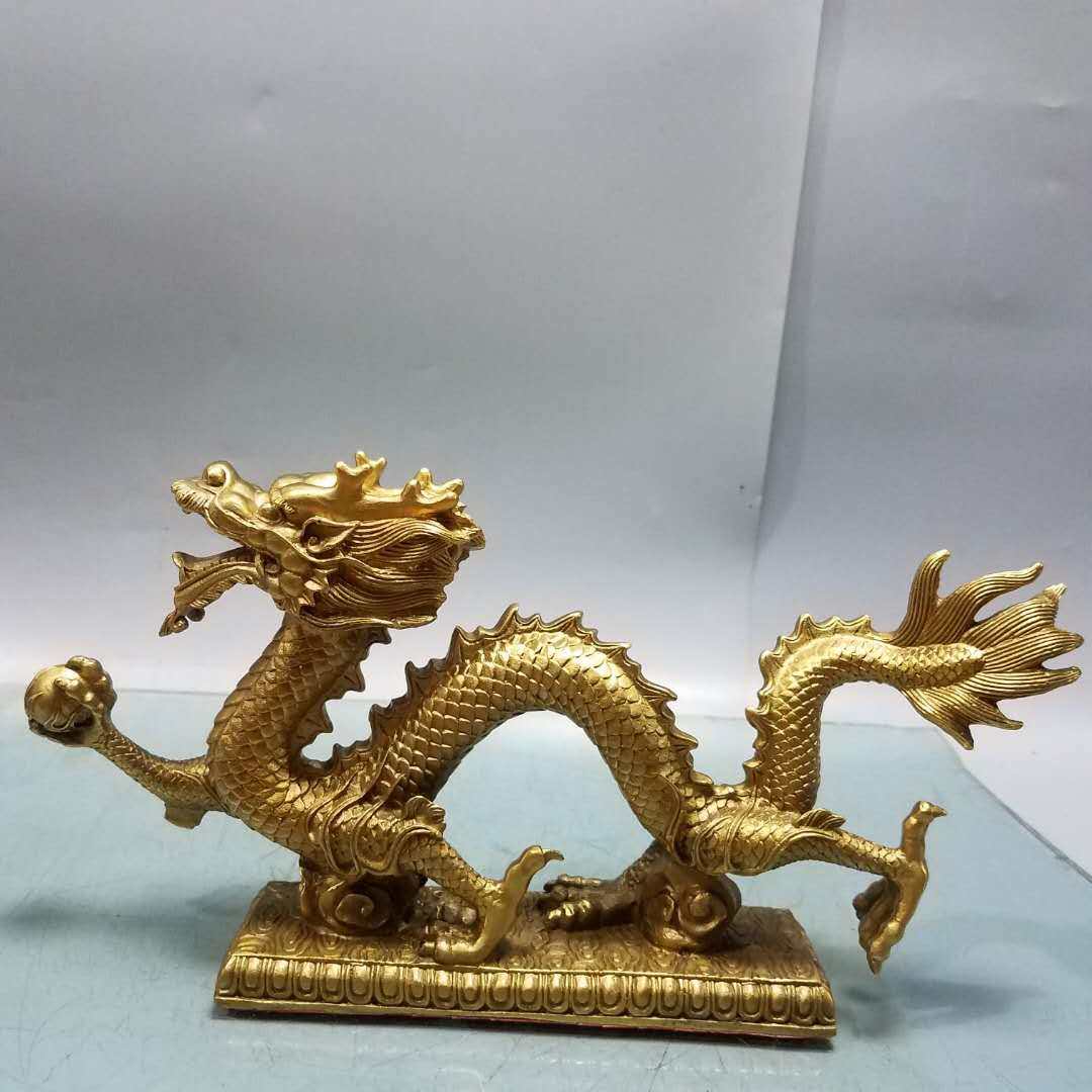 摆件铜龙生肖神兽工艺品宅助招财镇钱龙金钱龙青龙摆件