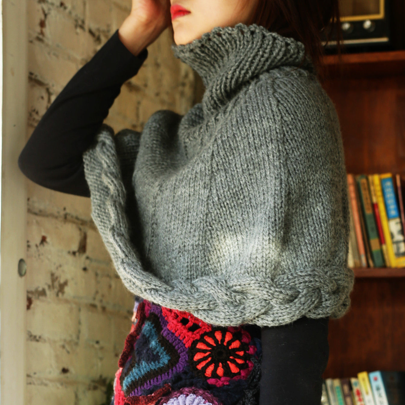 温暖原创手工纯羊毛线针织披肩围巾秋冬围巾