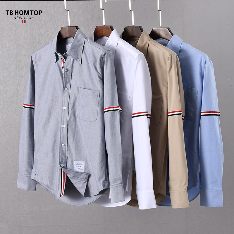 潮牌TB HOMTOP衬衫男纯棉牛津纺男女商务休闲免烫春季长袖白衬衣