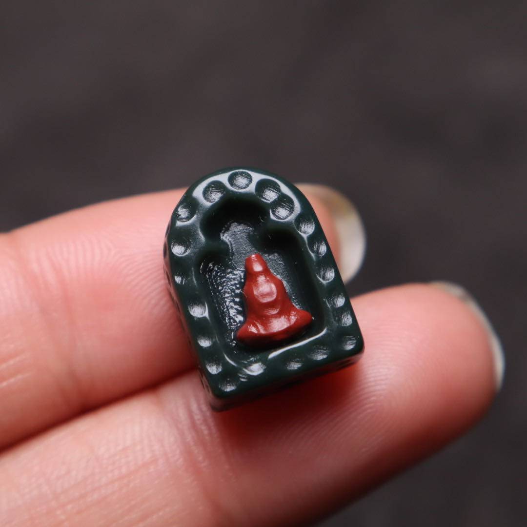 天然阿拉善玛瑙无相佛背侧挂红绿灯隔珠108手串长串其他diy饰品配件