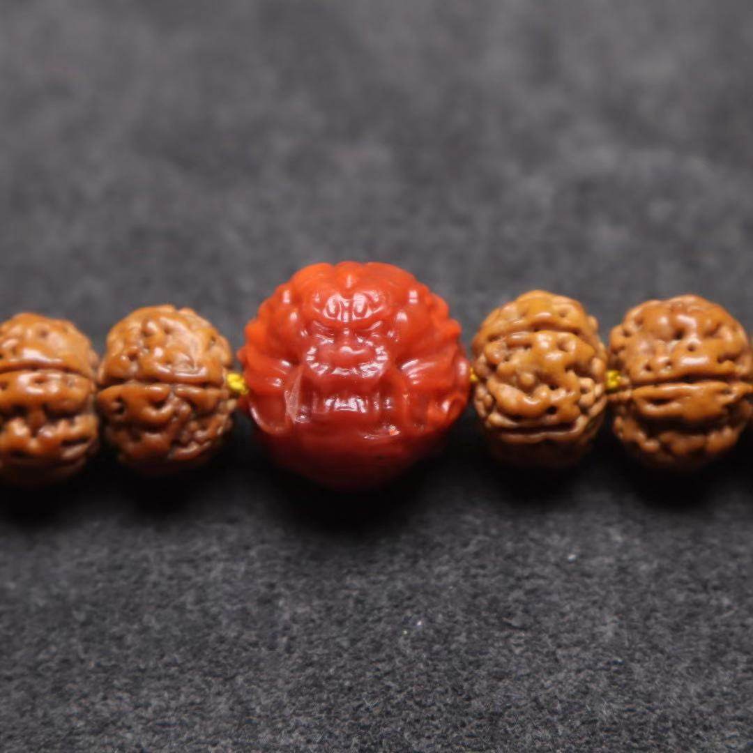 天然南红龙珠顶珠隔珠锁骨链手串长串金刚星月佛珠