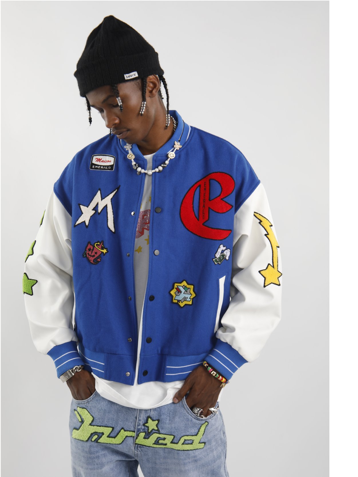 maisonemeraldme美式棒球外套潮牌男女情侣原创夹克