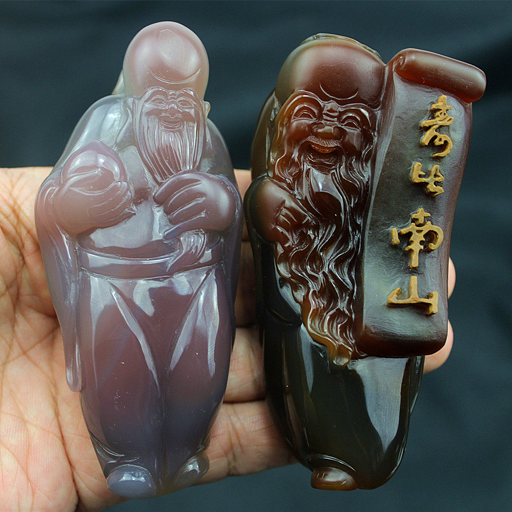 寿星料出进口件原把玩玛瑙西玉笑佛巴西天然摆件