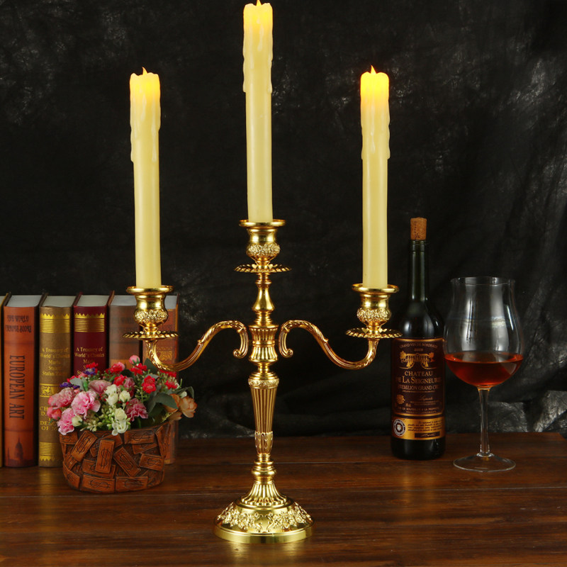 烛台欧式烛光晚餐道具浪漫摆件北欧蜡台复古蜡烛