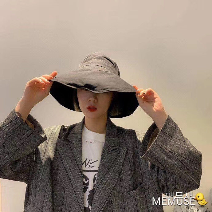 韩国东大门代购tnc正品纯色百搭大帽遮阳渔夫帽子