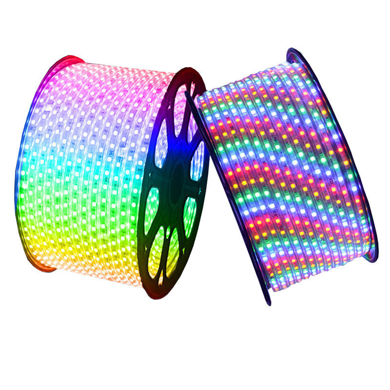 led灯带5050七彩变色型彩色型软灯条光带珠灯220vled灯带
