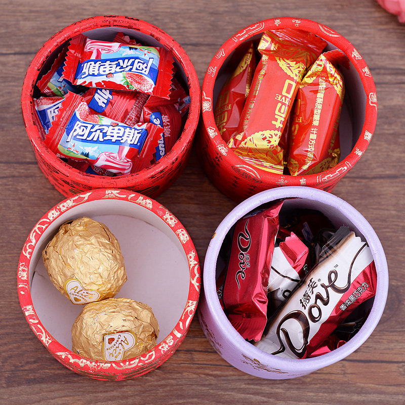 > 一世情缘婚庆用品 > 2020新款结婚喜糖盒糖果纸盒创意中国风圆筒