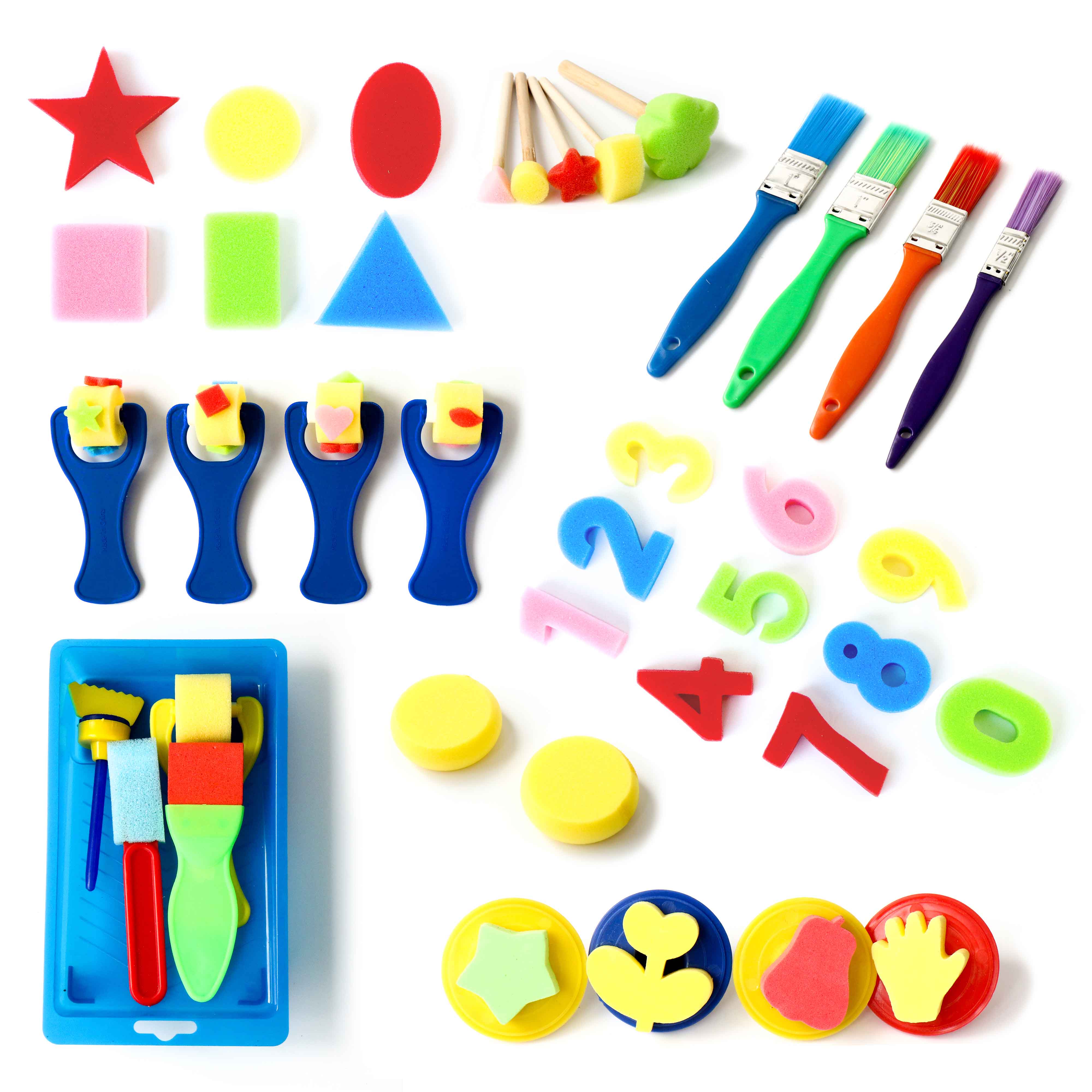 儿童海绵印章颜料拓印画画工具幼儿园早教美术画笔