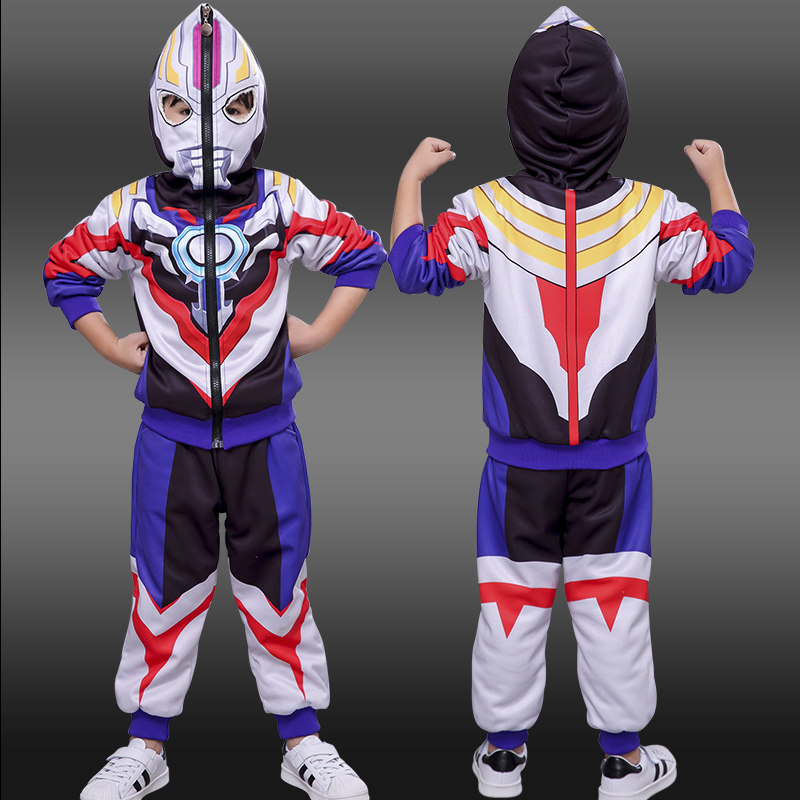 欧布奥特曼衣服男童秋冬冬装儿童加绒加厚冬季套装