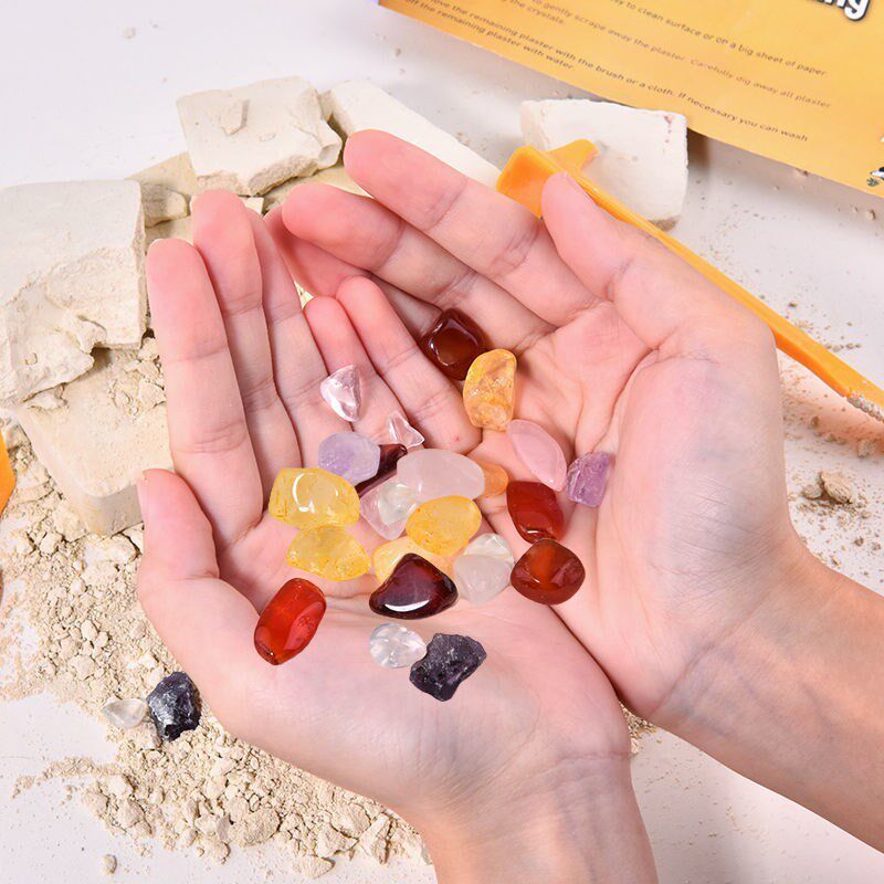探秘diy挖宝藏考古挖掘玩具钻石水晶儿童盲盒挖宝套装生日礼物奖