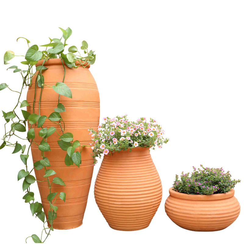厂家直销红陶盆庭院花盆栽花盆大陶瓷花瓶红泥花盆红泥土陶罐