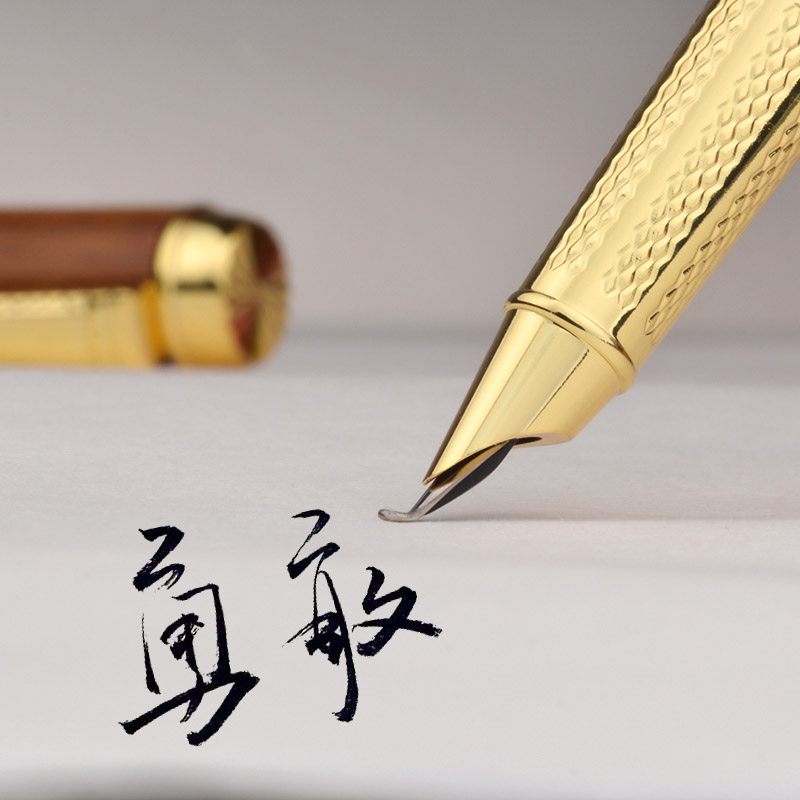 酸枝木美美工弯尖钢笔弯头男士高档高颜值硬笔书法钢笔