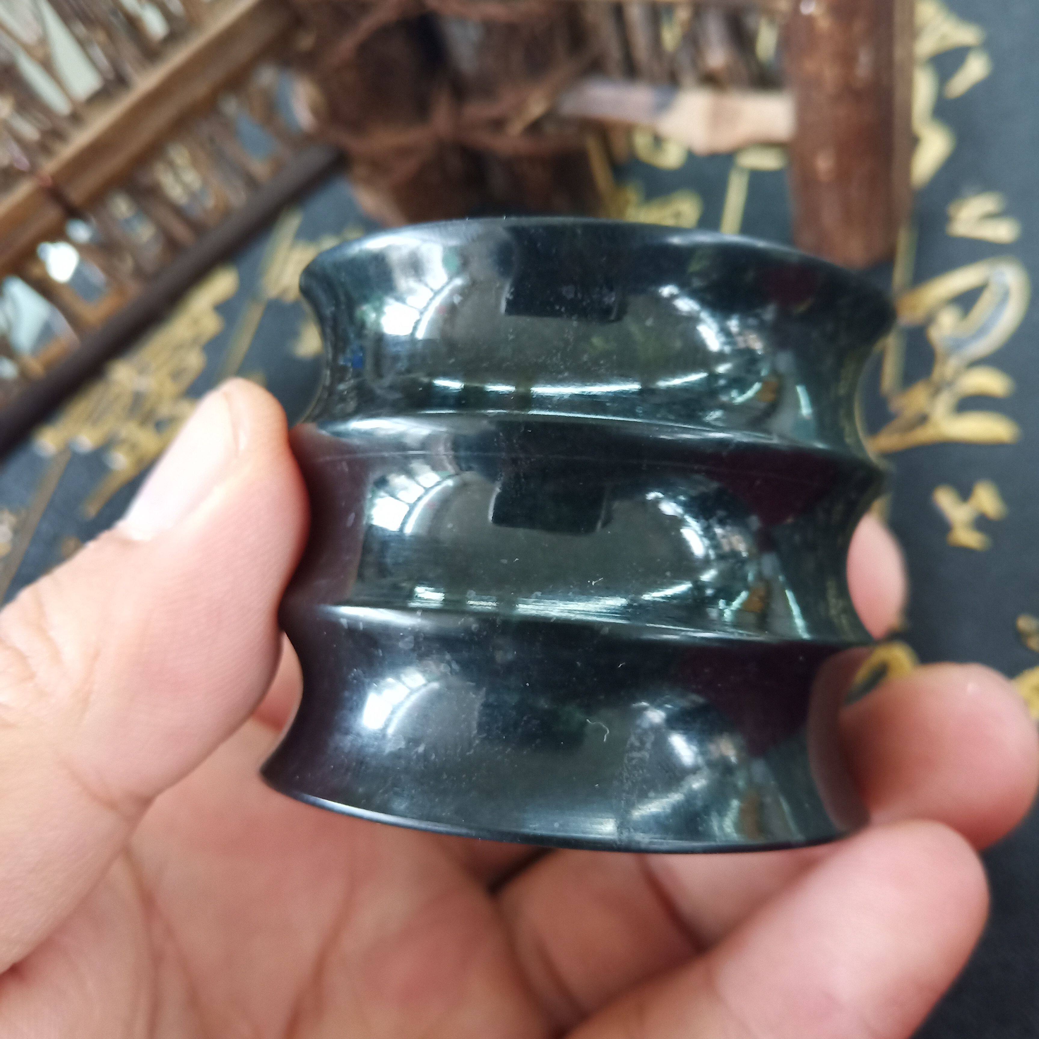 酒泉夜光祁连墨玉甘肃特产武山鸳鸯玉石杯带珠宝奇石