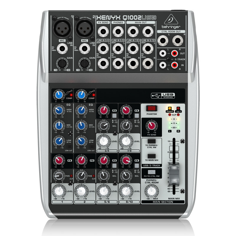behringer百灵达q1002usb家用直播专业录音小型调音台带调音台舞台