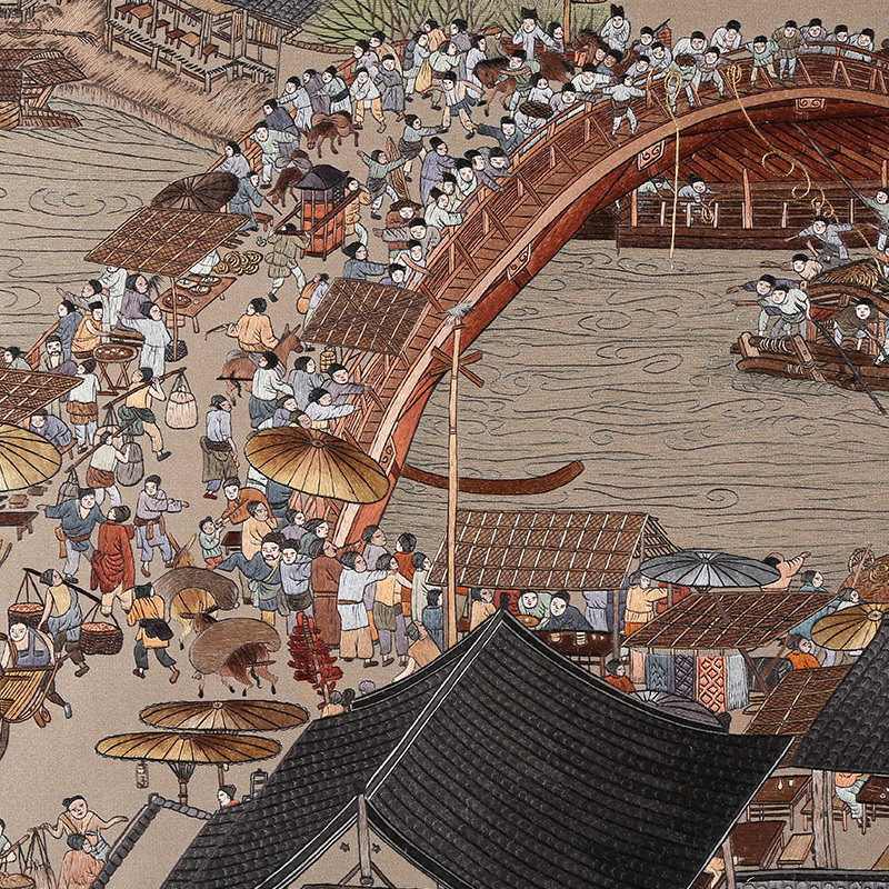 刺绣顾氏苏绣手工清明上河图精品挂画客厅办公室真丝苏绣