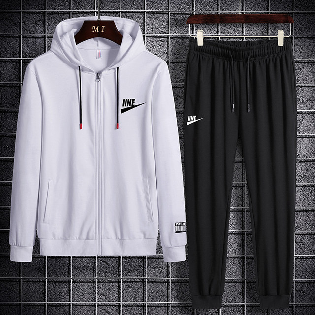 Fall sports suit Korean version of the trend of men's casual cool spring and autumn hooded sweater men Fall sports suit Korean version of the trend of men's casual cool spring and autumn hooded sweater men