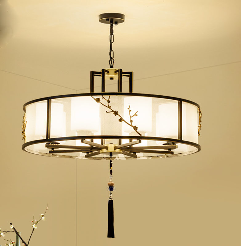 新中式复古大灯双层卧室包间主饭店圆形国风意中客厅吊灯