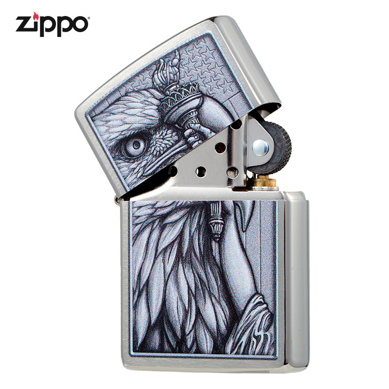 zippo官方旗舰店鹰图腾防风煤油打火机200089579美版原版在册zippo