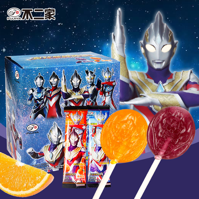 不二家奥特曼棒棒糖10支迪迦赛罗六一儿童节糖果网红零食传统糖果