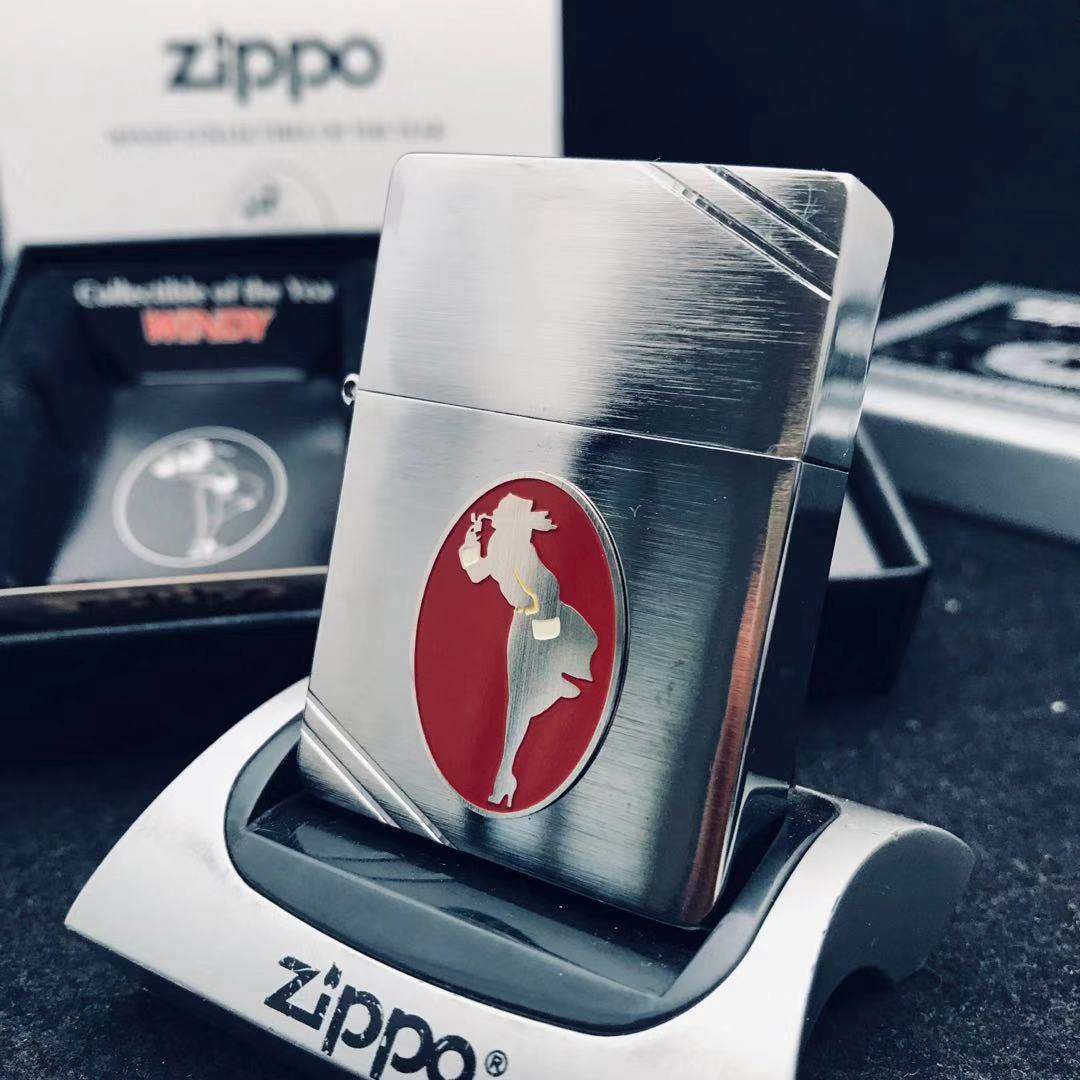 正品zippo防风煤油打火机1935复刻切角风中女郎年度其它品牌打火机