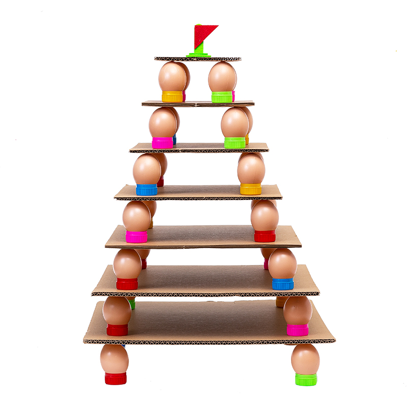 345岁幼儿园建构区自制儿童童玩教具蛋塔玩具材料其他手工制作