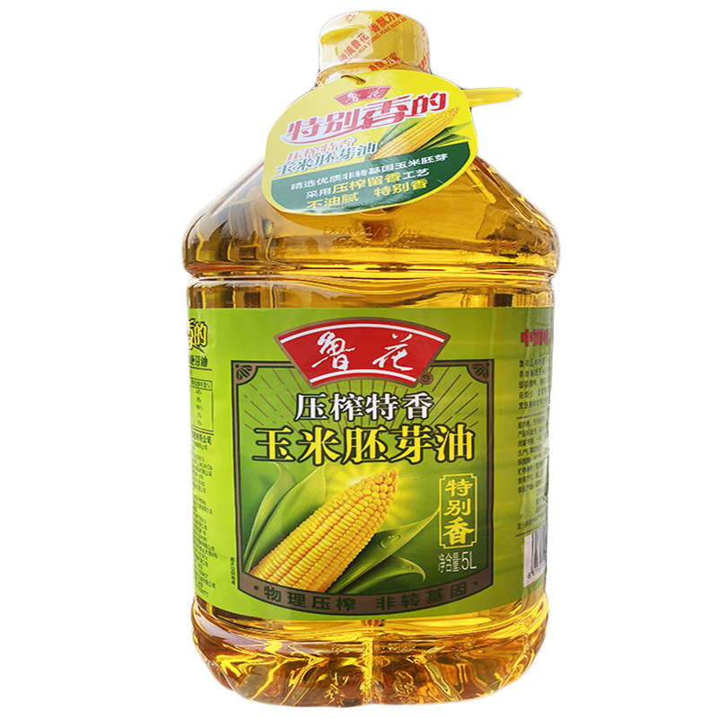 鲁花玉米油5l物理压榨转基因煎炸凉拌新鲜日期玉米油