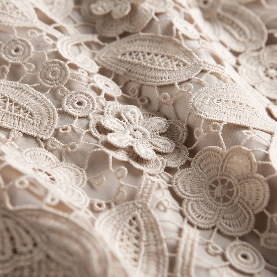 alice 精致立体花朵镂空水溶蕾丝裙 高腰修身包臀小a摆半身裙女