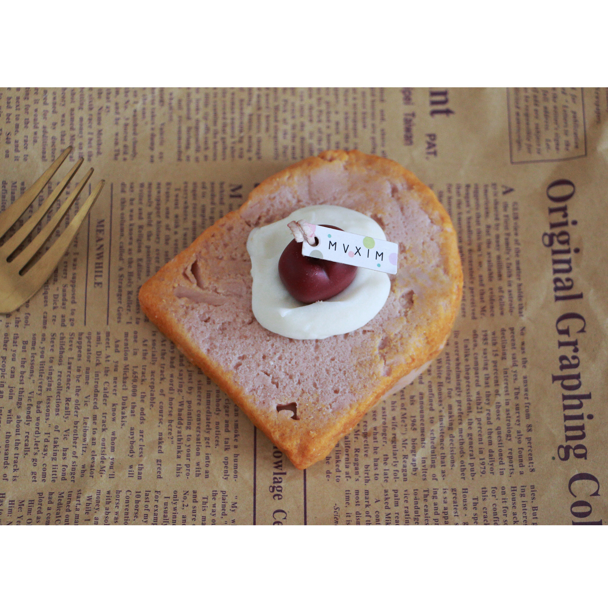 mvximstudio原创吐司樱桃面包造型香薰蜡烛生日礼物香薰蜡烛