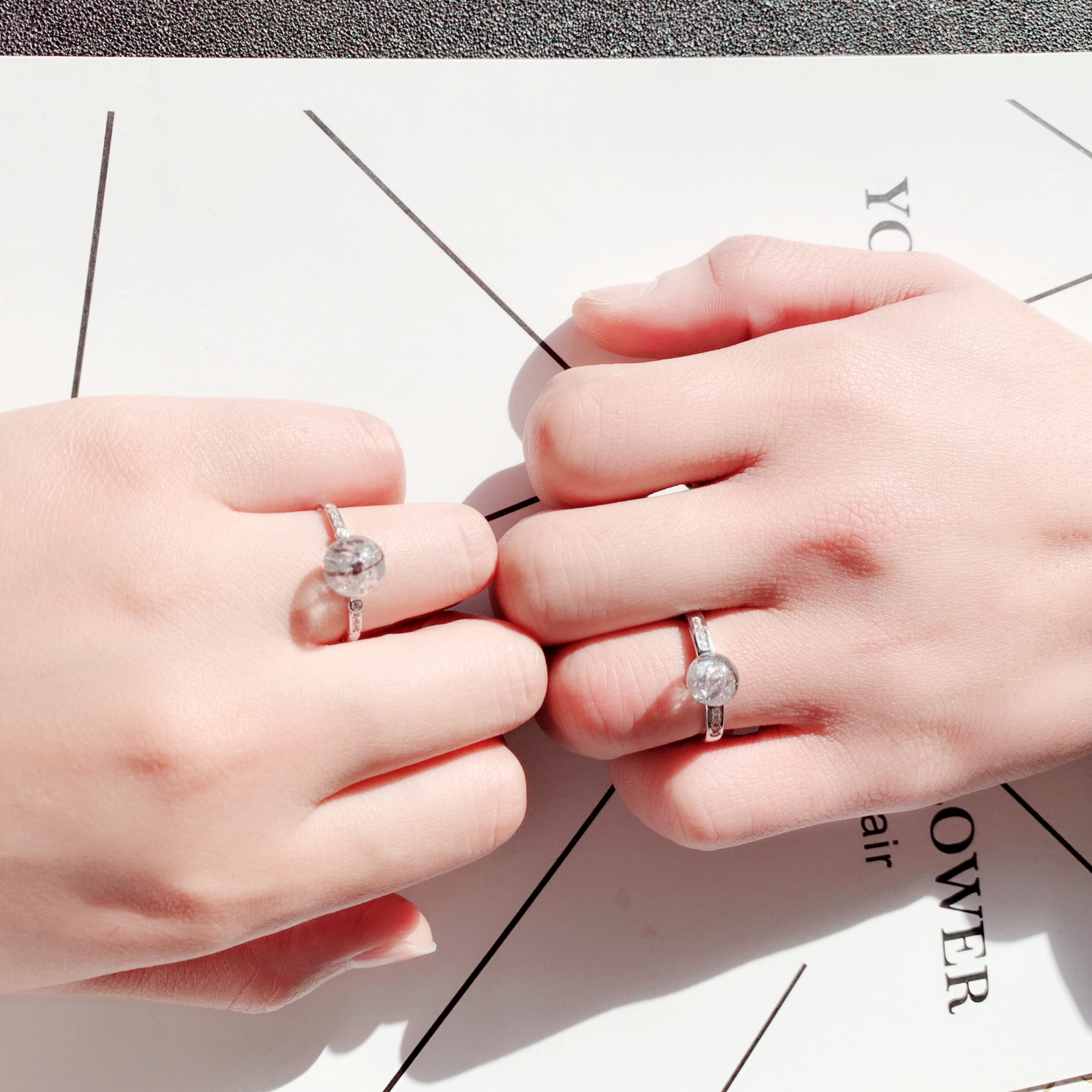 情侣款胎毛简约父母对戒s925纯银戒指纪念品diy手工结婚胎发戒指