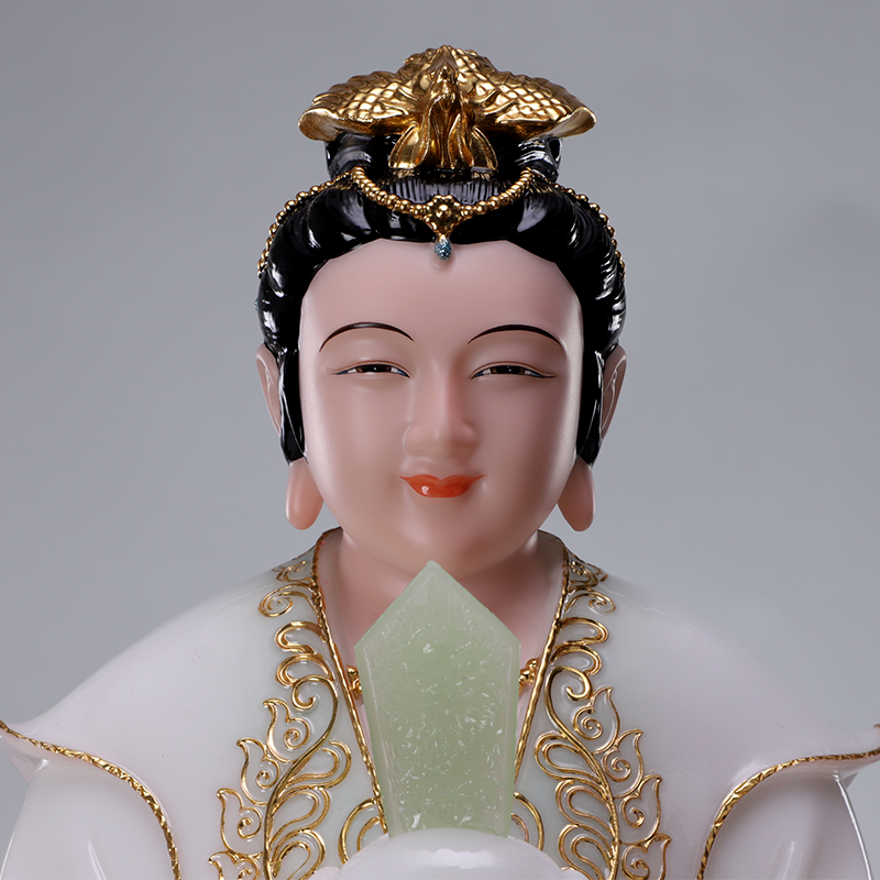 泰山汉白玉奶奶神像家用供奉碧霞元君圣圣母娘娘装饰摆件