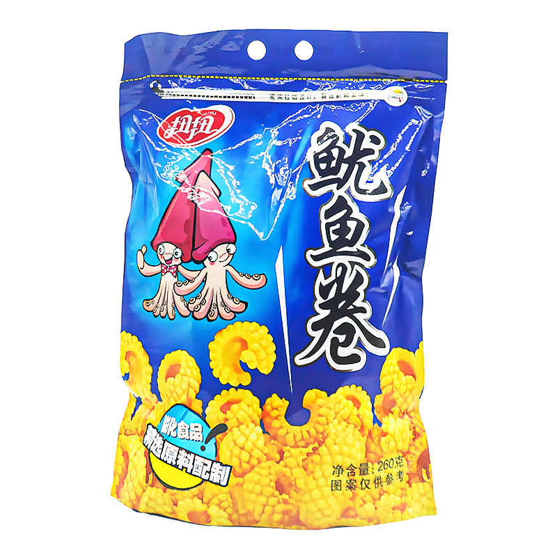 扭扭虾味条大包包装256g膨化食品鱿鱼零食虾条油炸型膨化食品
