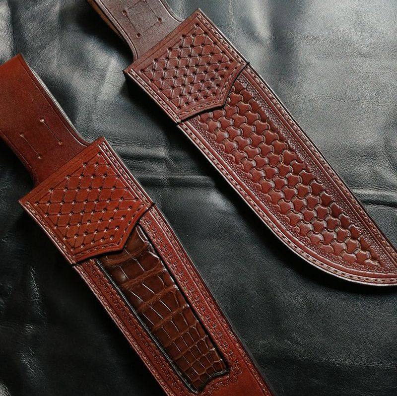 刀套牛皮刀鞘定制小直武士折叠尼泊尔狗腿老客刀鞘
