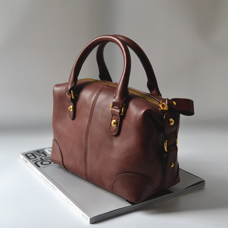 真皮女包外贸中号简约包简约复古单肩斜挎开口通用款女包