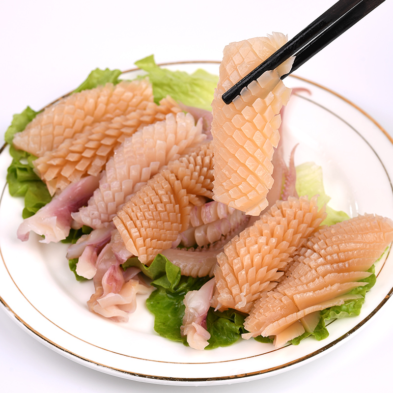 手工鱿鱼鱼花水发尤鱼免切冷冻新鲜配菜真空冷冻鱿鱼